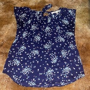 Lauren Conrad Dark Blue Flower Top